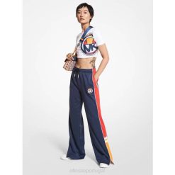 Ellesse calça esportiva com mistura de algodão mk mulheres listrado H6R617 roupas