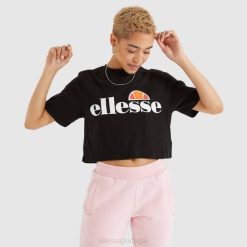 Ellesse camiseta cropped alberta mulheres preto H6R668 roupas