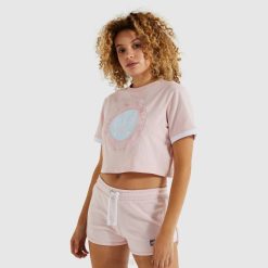 Ellesse camiseta cropped classio rosa mulheres luz rosa H6R6224 roupas