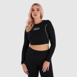 Ellesse camiseta cropped lucente mulheres preto H6R6227 roupas