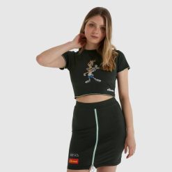 Ellesse camiseta cropped tweetest mulheres verde H6R6231 roupas