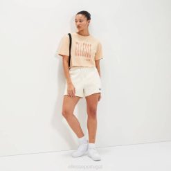 Ellesse camiseta cropped volia mulheres marrom claro H6R688 roupas