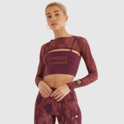 Ellesse camiseta darol cropped mulheres roxo escuro H6R6203 roupas