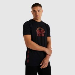 Ellesse camiseta desajustada menor homens preto H6R6481 roupas