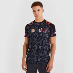 Ellesse camiseta falha homens preto H6R6482 roupas