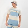 Ellesse camiseta junos homens bege/azul H6R6345 roupas