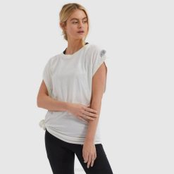 Ellesse camiseta telureto mulheres off white H6R6228 roupas
