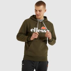 Ellesse sl gottero oh moletom com capuz homens cáqui H6R6297 roupas