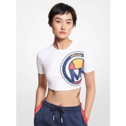 Ellesse top cropped algodão orgânico mk mulheres logotipo H6R674 roupas