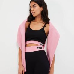 Ellesse top de sutiã de bobina mulheres preto H6R693 roupas